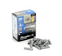 Piranha X91506 6Mm X 30Mm Nylon Wall Rawl Plugs Fissaggi (Seleziona Quantità)