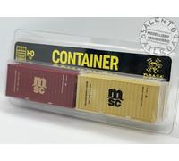 Pirata 98010040 - H0 1:87 - set di 2 container da 20' uno giallo e uno rosso "MS