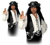 Pirata Adulto Kit Istantaneo 3 PC Caraibi Bucaniere Unisex Costume