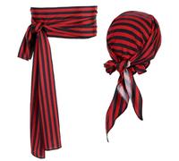 Pirata Bandana e Vita Sash Set Halloween Pirata Costume Accessori | Sciarpa e fascia da pirata per donne e uomini, cosplay rinascimentale