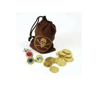 Pirata Bottino Borsa Pirati Accessorio Caraibi Monete & Gioielli Costume
