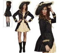 Pirata Cappa e Spada Costume Donna Bucaniere Costume Sexy Nuovo