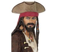 Pirata Cappello Marrone Con Rasta Caraibi Accessorio Vestito Uomo Adulti
