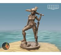 Pirata Con Tesoro Miniatura Per D&D 5E Pathfinder RPG In Scala 28Mm 32Mm 75Mm