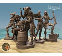 Pirata Con Tesoro Miniatura Per D&D 5E Pathfinder RPG In Scala 28Mm 32Mm 75Mm
