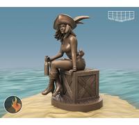 Pirata Con Tesoro Miniatura Per D&D 5E Pathfinder RPG In Scala 28Mm 32Mm 75Mm