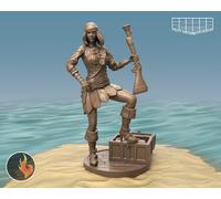 Pirata Con Tesoro Miniatura Per D&D 5E Pathfinder RPG In Scala 28Mm 32Mm 75Mm