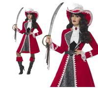 Pirata Deluxe Autentico Donna Capitano Costume Donna Bucaniere Costume S-L
