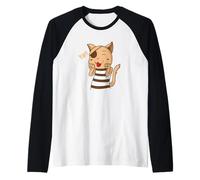 Pirata Gatto con Benda sull'occhio Maglia con Maniche Raglan