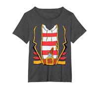 Pirata - Maglietta per Carnevale e Carnevale Maglietta, Donna Plus-Size, Grigio Scuro, 3X