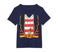 Pirata - Maglietta per Carnevale e Carnevale Maglietta, Donna Plus-Size, Navy, 5X