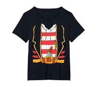 Pirata - Maglietta per Carnevale e Carnevale Maglietta, Donna Plus-Size, Nero, 1X