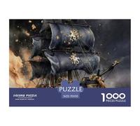 Pirata Nave 1000 Pezzi Puzzle a incastro pirata Puzzles per adulti e bambini dai 12 anni in su Stimolante e coinvolgente Gioco puzzle per tutta la famiglia per donne Regali per uomini 70x50cm/1000pcs