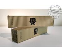 Pirata PI12602 - 1:87 H0 - set di 2 container da 40" HC "MSC" di colore giallo o