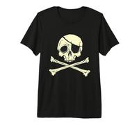 Pirata Teschio Jolly Roger Pirati Bandiera Maglietta Premium