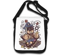 Pirate Captain Kid Gold and Diamonds Treasure Art Borsa a tracolla bianca