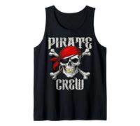Pirate Crew Jolly Roger Bandiera & Skull Crossbones Halloween Canotta