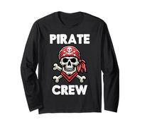 Pirate Crew Skull Crossbones Funny Matching Uomini Donne Bambini Maglia a Manica