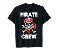 Pirate Crew Skull Crossbones Funny Matching Uomini Donne Bambini Maglietta