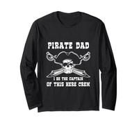 Pirate Dad, Capitano di This Here Crew - Skull & Crossbones Maglia a Manica