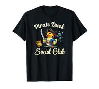 Pirate Duck Social Club Caccia Nascondere Tesoro Sulla Nave Divertimento Maglietta