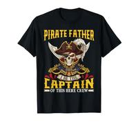 Pirate Father I Be The Capitan This Here Crew Skull Swords Maglietta