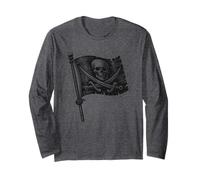 Pirate Jolly Roger Bandiera Skull Crossbones Talk Like a Pirate Maglia a Manica