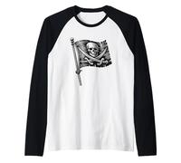 Pirate Jolly Roger Bandiera Skull Crossbones Talk Like a Pirate Maglia con Maniche Raglan