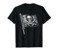 Pirate Jolly Roger Bandiera Skull Crossbones Talk Like a Pirate Maglietta