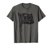Pirate Jolly Roger Bandiera Skull Crossbones Talk Like a Pirate Maglietta