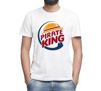 Pirate King Burger Hat T-Shirt Classica da Uomo Girocollo Maniche Corte Medium