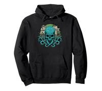 Pirate Octopus Skull Ship Kraken Sea Monster Uomini Donne Bambini Felpa con Cappuccio