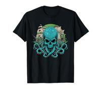 Pirate Octopus Skull Ship Kraken Sea Monster Uomini Donne Bambini Maglietta