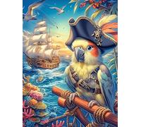 Pirate Parrot with A Hat And Telescope Rompicapo 1000 Pezzi Difficili 3D Cartone Rigido Resistente Tema Architettura Wildlife Pet Per Esperti Per Decorazione E Collezione Qualità Museale 1000 PCS