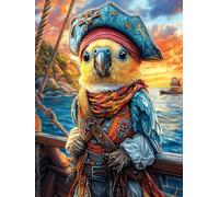 Pirate Parrot with A Hat Puzzle 1000 Pezzi Per Tutta La Famiglia Scenery Science Fiction Cartone Rigido Atossico Per Bambini E Adulti Attività Educativa Per Riunioni Familiari Con Poster Incluso 1000