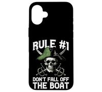 Pirate Rule 1 Dont Fall Off Boat Umorismo divertente Uomini Donne Bambini Custodia per iPhone 16 Plus