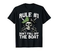 Pirate Rule 1 Dont Fall off Boat Umorismo Divertente Uomini Donne Bambini Maglietta