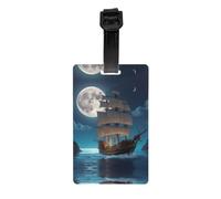 Pirate Sailboat Full Moon YYHWHJDE stampa etichette per bagagli portatili