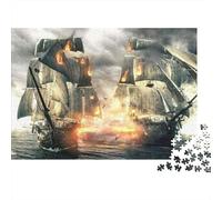 Pirate Ship Battle_1 Puzzle 1000 Pezzi Cartone Spesso Per Adolescenti 12-18, Allenamento Abilità Logiche, Attività Vacanza, Regalo Anniversario Per Giovani Adulti 38x26cm/1000pcs