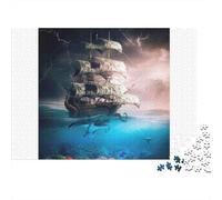 Pirate Ship Battle 100% Recycled Cardboard Underwater Ghost Ship 1000 Piece Jigsaw Puzzles Adults And Children Beautiful Decoration 38x26cm/1000pcs