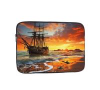 Pirate Ship in The Sunset Custodia per laptop da 13 pollici, TSA Custodia protettiva per notebook antiurto Custodia protettiva per notebook resistente all'acqua Custodia per il trasporto del computer