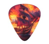 Pirate Ship In The Sunset - Set regalo di plettri lisci e durevoli per chitarra acustica, elettrica e basso, regalo perfetto per gli amanti della chitarra e i musicisti