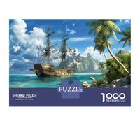 Pirate Ship Island 1000 Pezzi Puzzle Premium Set Puzzle Cartone Robusto - Puzzle Coppia Ultra Difficile, Top Valutato, Regalo Di Natale Perfetto Per Tutti 38x26cm/1000pcs