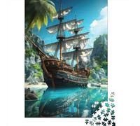 Pirate Ship Island Puzzle Giochi 1000 Pezzi Regalo Per Amore E Amico Arte Interesting Puzzle Adulti Idea Regalo Per 52x38cm/1000pcs