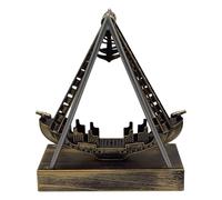 Pirate Ship Model Decor, Electronic Swinging Boat Toy for Desk Ornament, Decorative Moving Model Figure for Display Shelf Bedroom Nautical Theme Gift 20x23x9cm