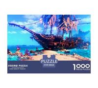 Pirate Ship Puzzle 1000 Pièces Pour Adultes Et Enfants Dès 14 Ans Jeu De Patience Et De Réflexion Divertissement Créatif Cadeau Classiques - Activité Familiale Parfaite 38x26cm/1000pcs