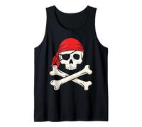 Pirate Skull Crossbones Jolly Roger Vintage Uomini Donne Bambini Canotta