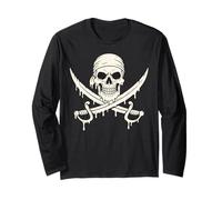 Pirate Skull Dripping Spade Incrociate Bambini Ragazzi Halloween Maglia a Manica