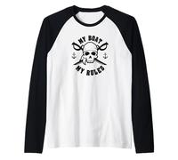 Pirate Skull Sea Ship Boat Captain Gift Maglia con Maniche Raglan