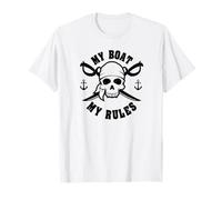 Pirate Skull Sea Ship Boat Captain Gift Maglietta